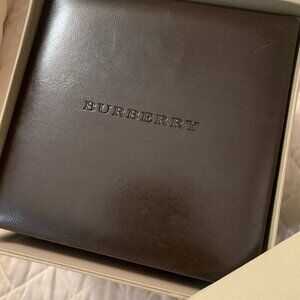 BURBERRY Brown Padded Watch Box New Condition Box Only 'Leather?'